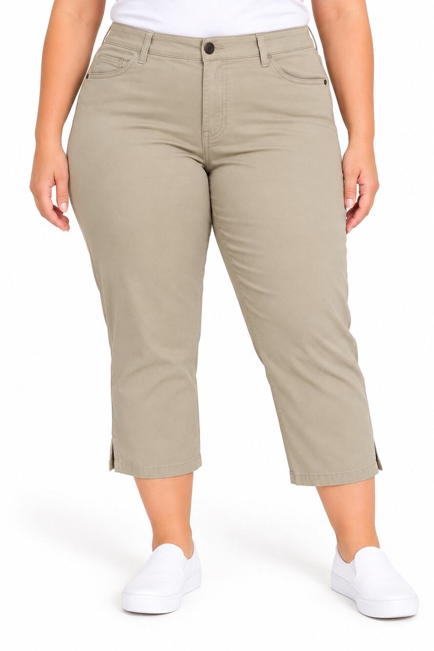Liz Claiborne Sara Crop Beige Stretch Capri Pants – Size 24W – NWOT